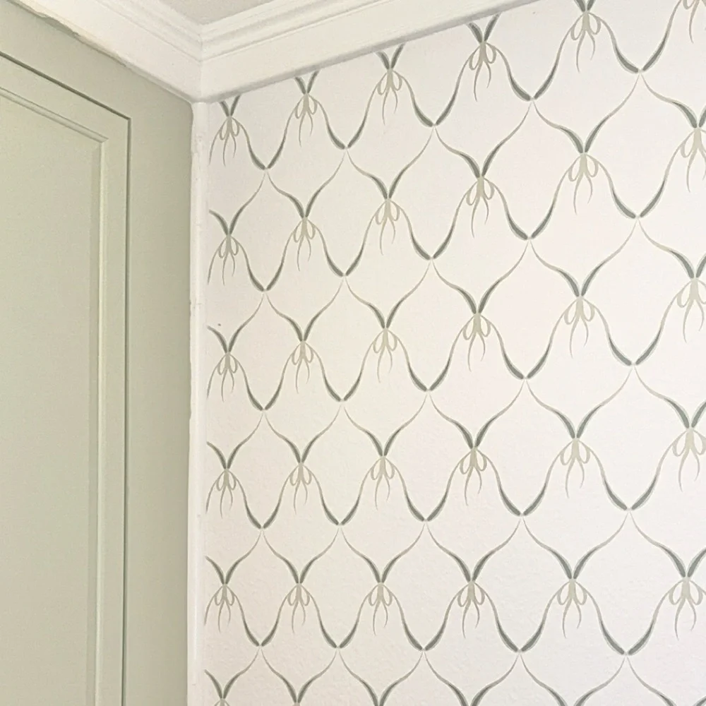 NEW 3 Rolls Scandinavia Pia Bergvall Lunden Green Bows Wallpaper